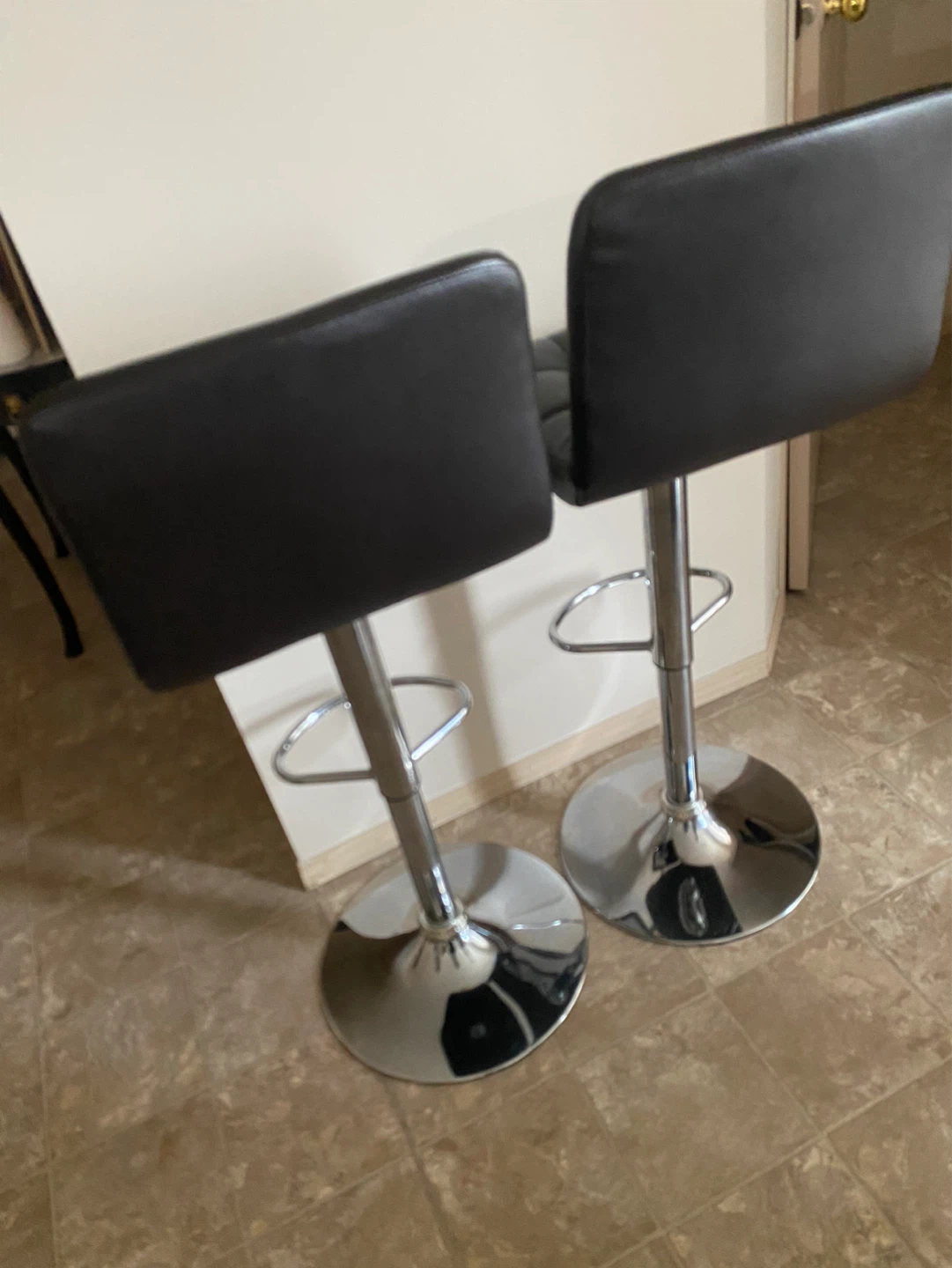 Set of 2 Brown Faux Leather Bar Stools - photo 3
