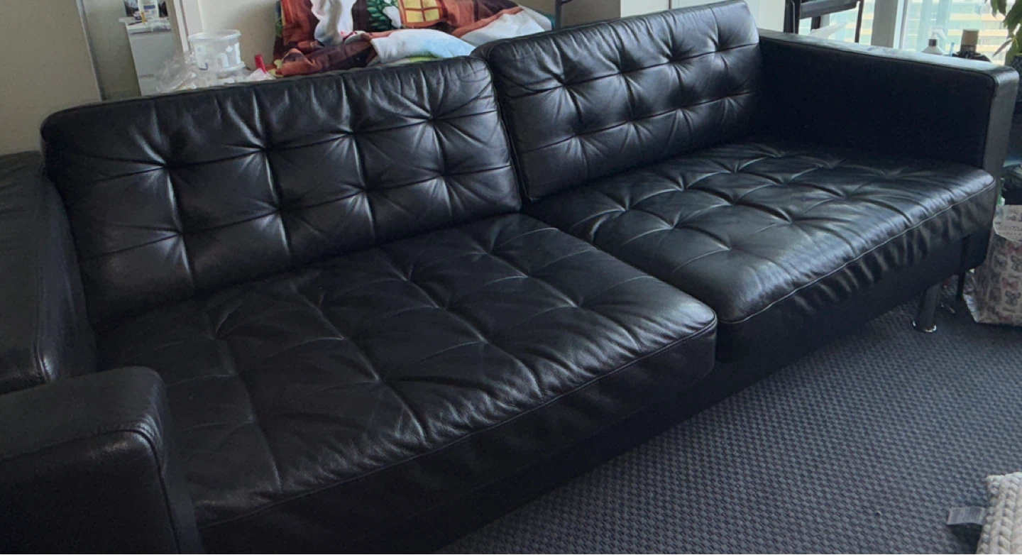 IKEA Leather Loveseat & Armchair