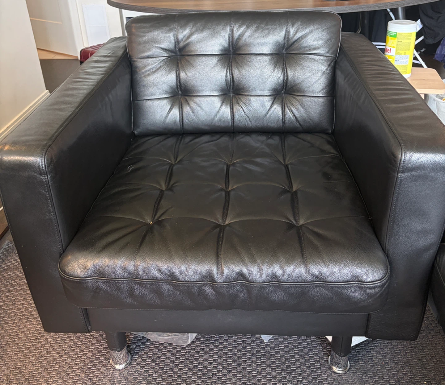 IKEA Leather Loveseat & Armchair - photo 2
