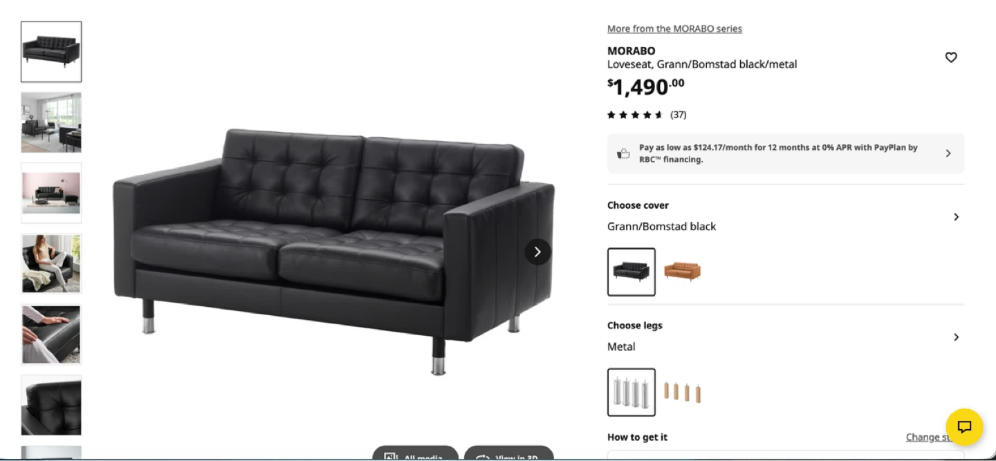 IKEA Leather Loveseat & Armchair - photo 3