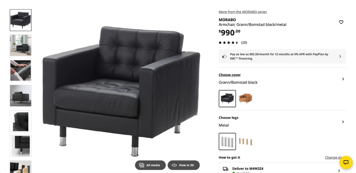 IKEA Leather Loveseat & Armchair - photo 4