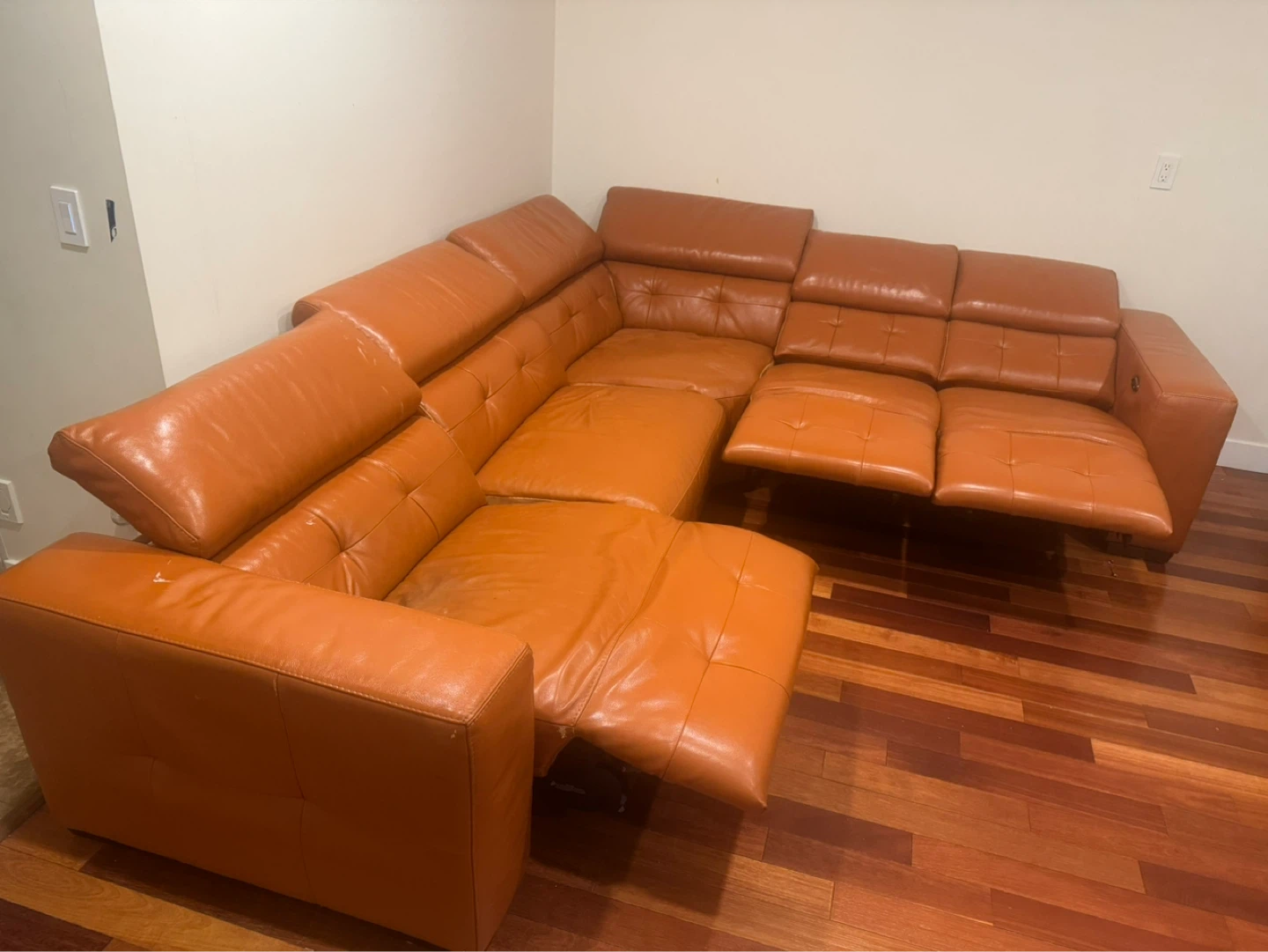 Scan Design - Leather Sectional Sofa with Recliners - photo 2