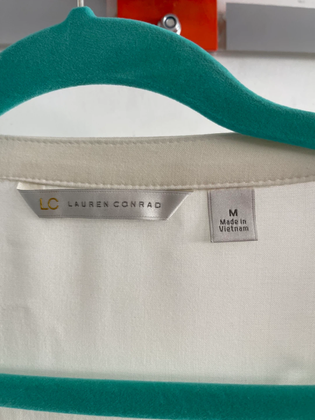 LC Lauren Conrad Cream Pleated V-Neck Blouse - photo 2