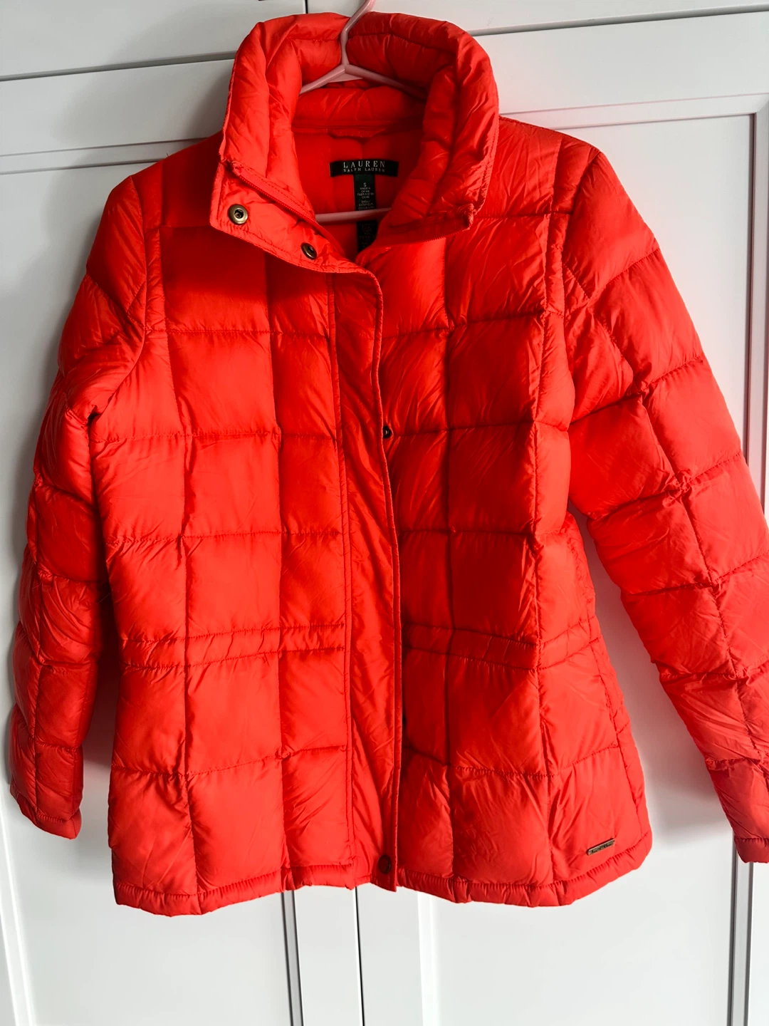 Lauren Ralph Lauren Puffer Jacket - Red, Size S - photo 3