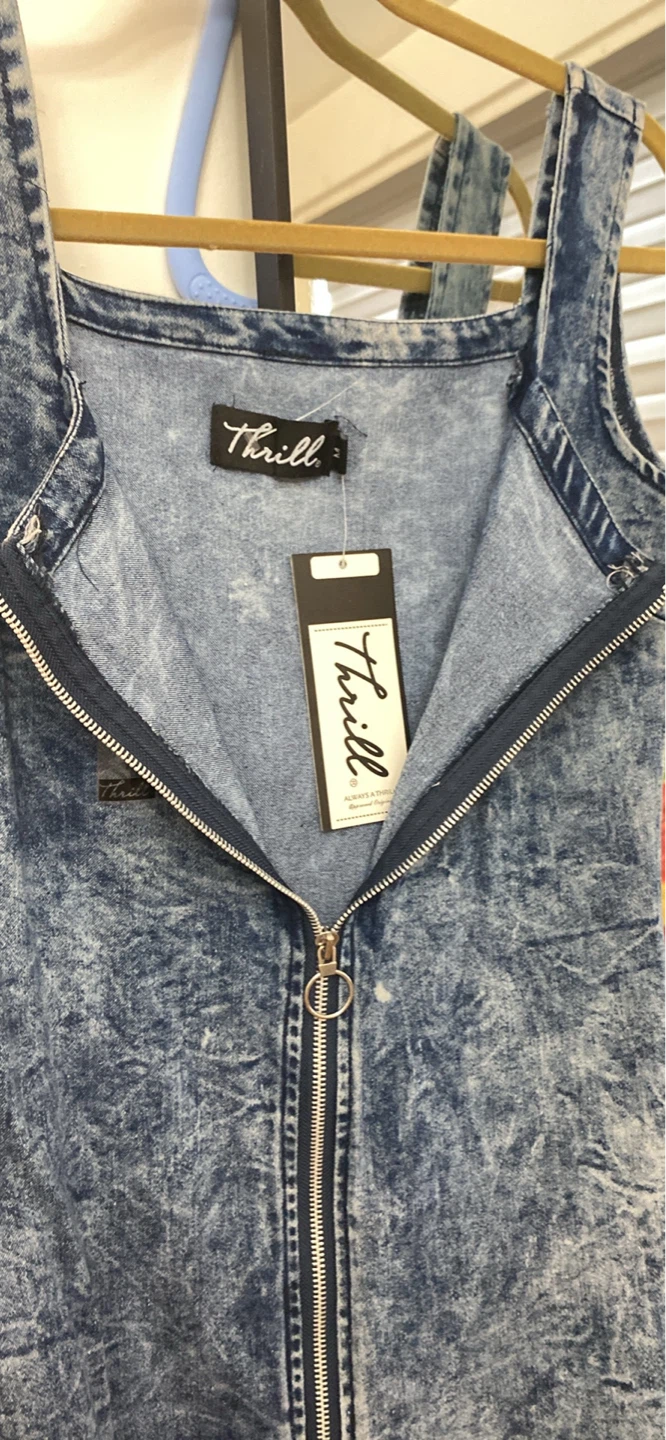 Stretchy women’s Jean dress pull up zipper size medium - photo 3
