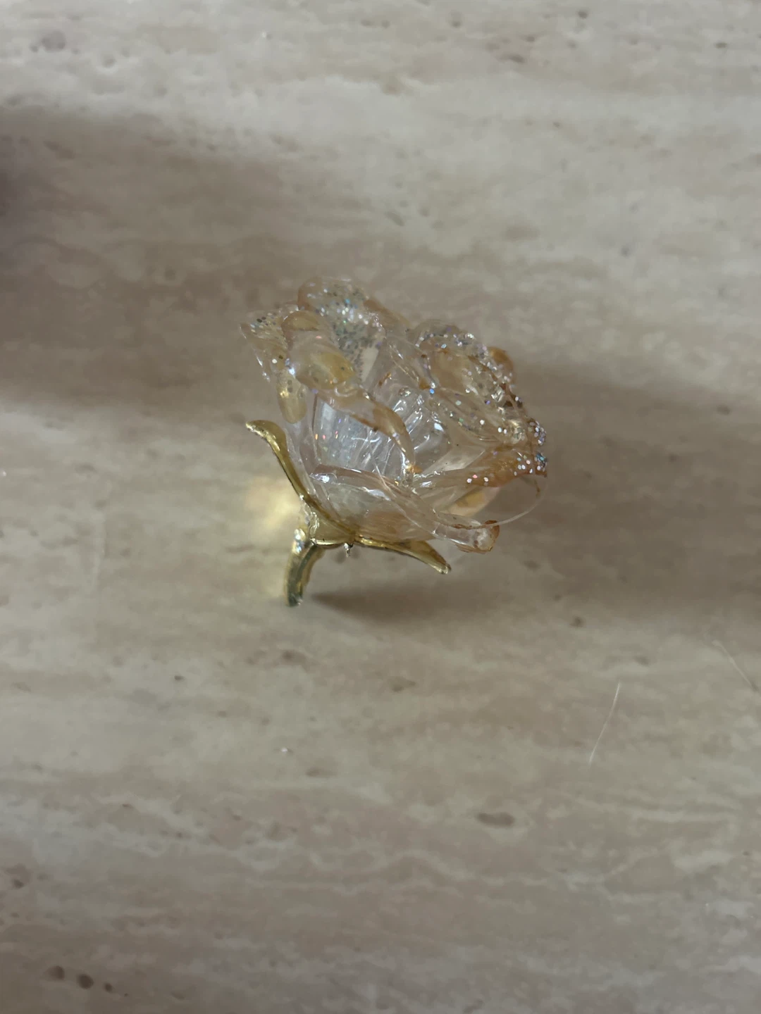 Hard Plastic  Rose Figurine