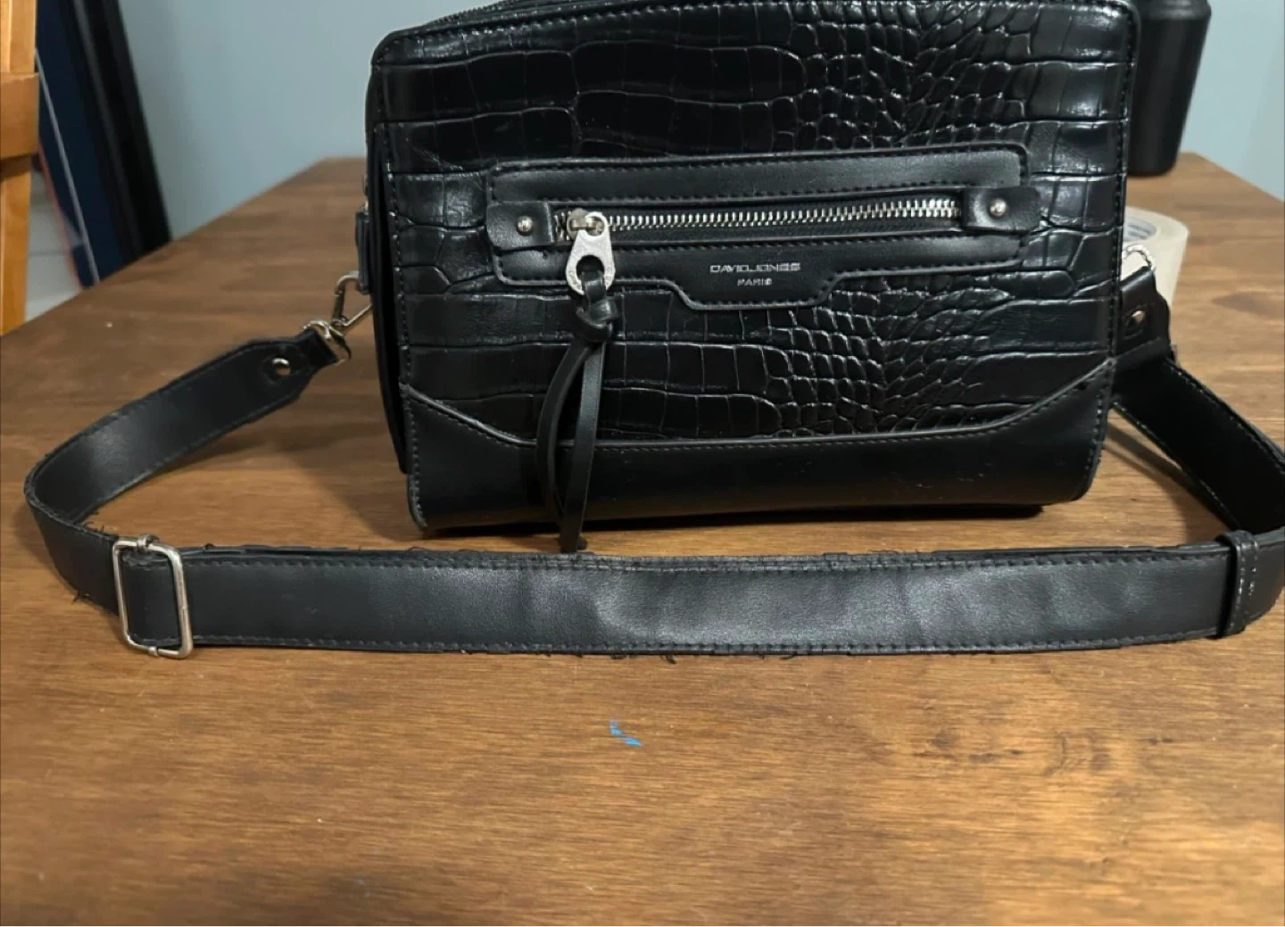 DAVID JONES Black Faux Croc Crossbody Bag - photo 2