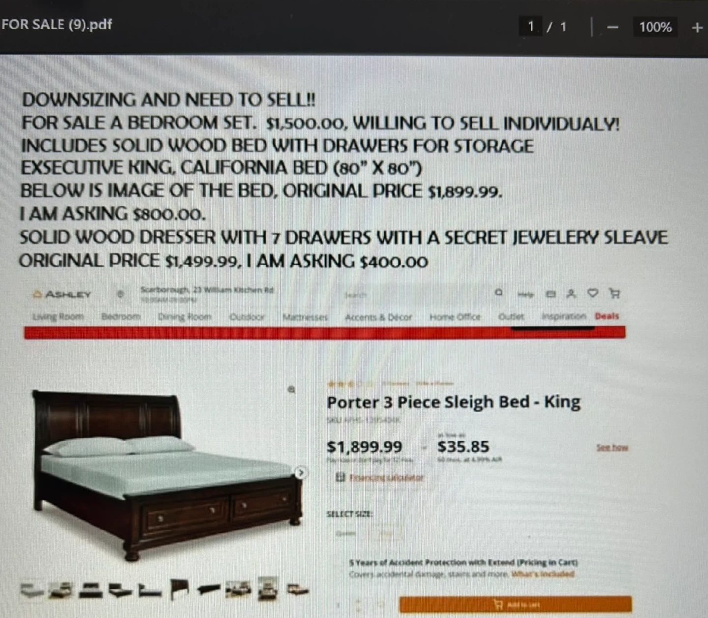 Executive king California Bed with Storage Drawers