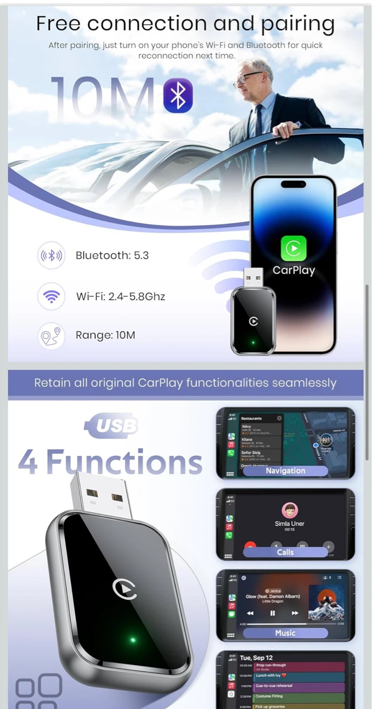 HaMeby Wireless CarPlay Adapter - photo 5