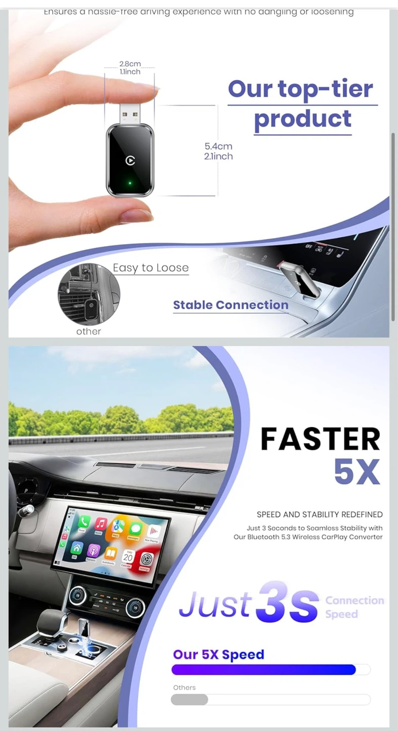 HaMeby Wireless CarPlay Adapter - photo 4