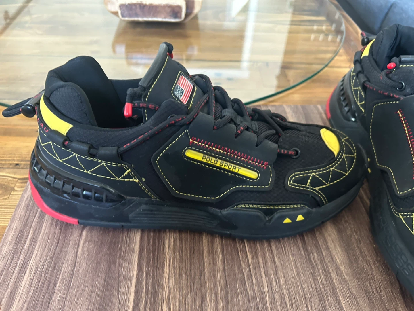 Ralph Lauren Polo Sport Black and Yellow Sneakers