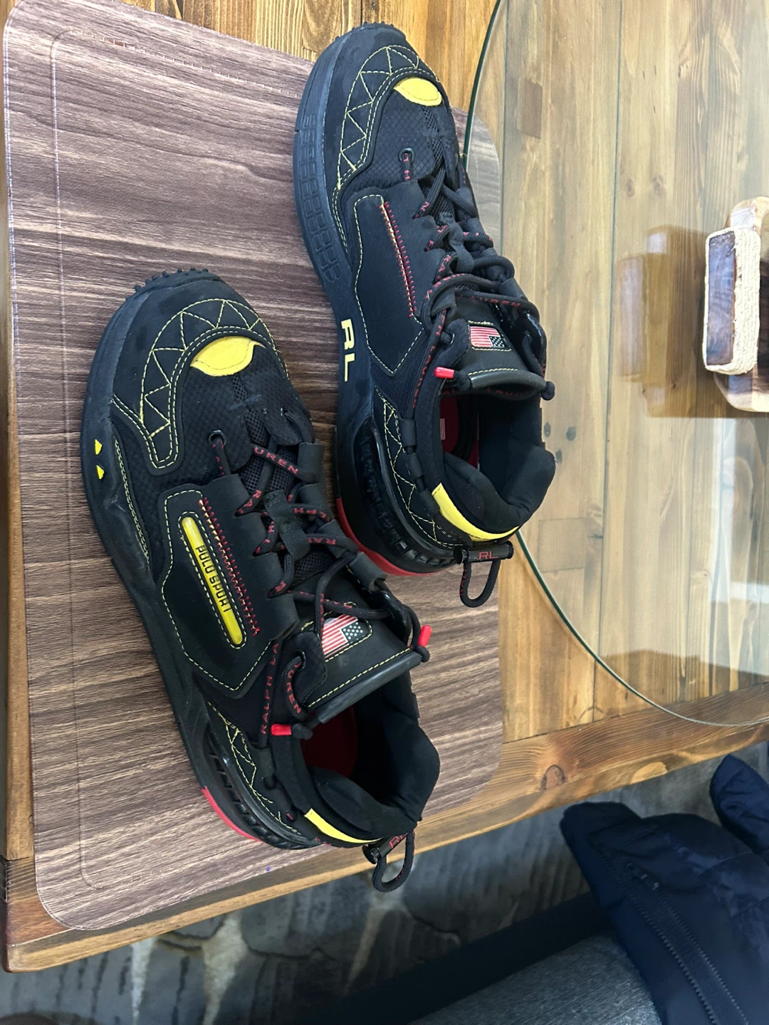 Ralph Lauren Polo Sport Black and Yellow Sneakers - photo 5