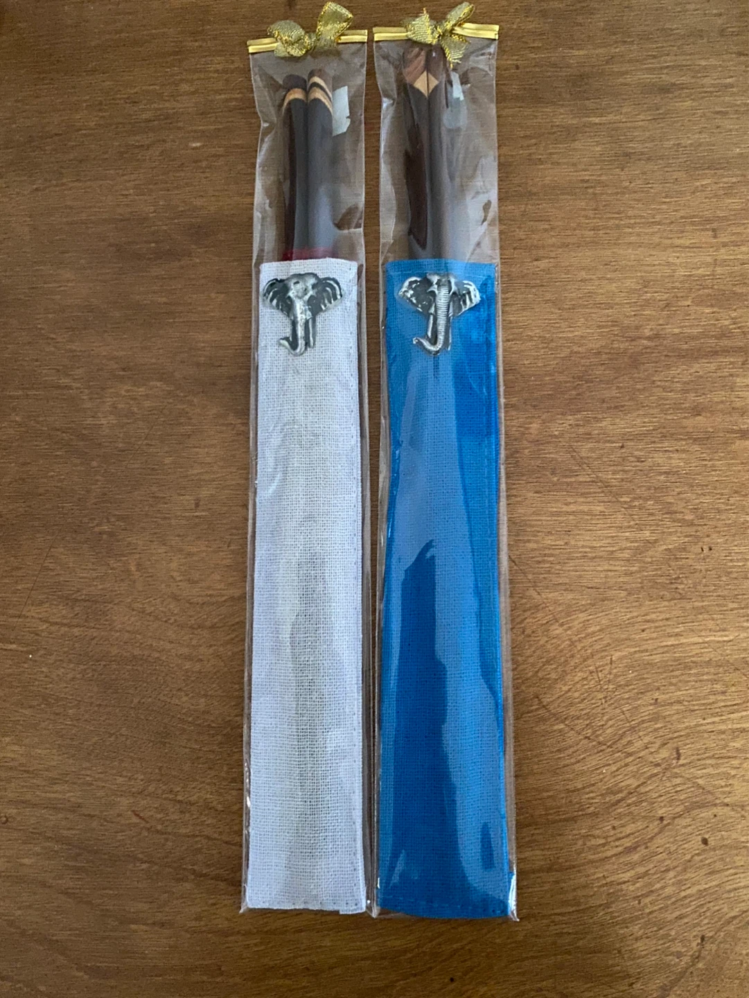 Chopsticks with Elephant Charm Holders - Set of 2