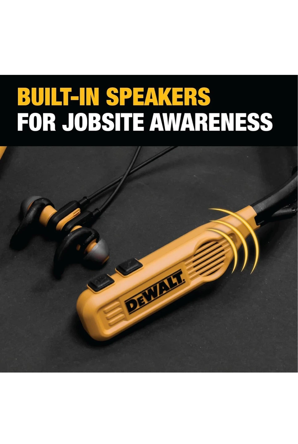 DEWALT Neckband Earphones with Built-in Speakers - photo 4