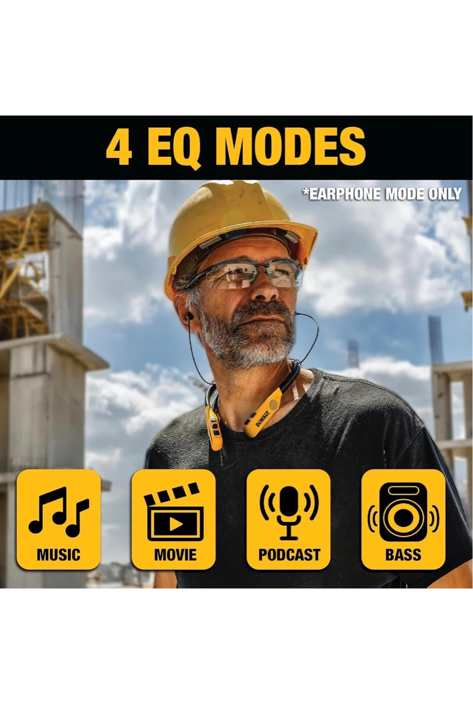 DEWALT Neckband Earphones with Built-in Speakers - photo 5