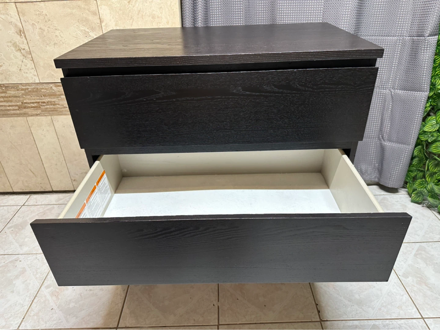 IKEA Modern Dark Wood 3‑Drawer Dresser – Great Condition - photo 4