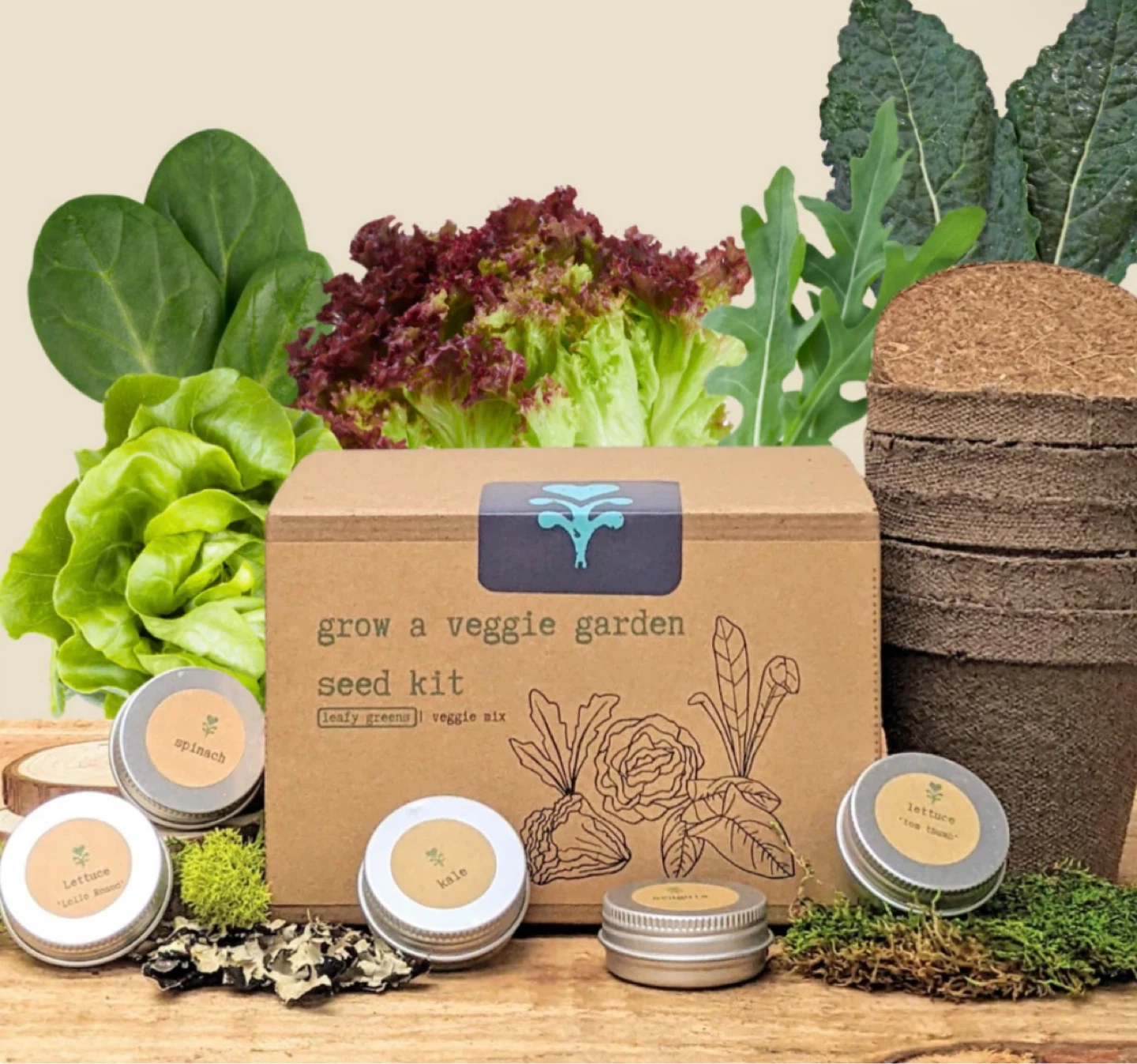 Grow a Veggie Garden Seed Kit - Leafy Greens & Veggie Mix