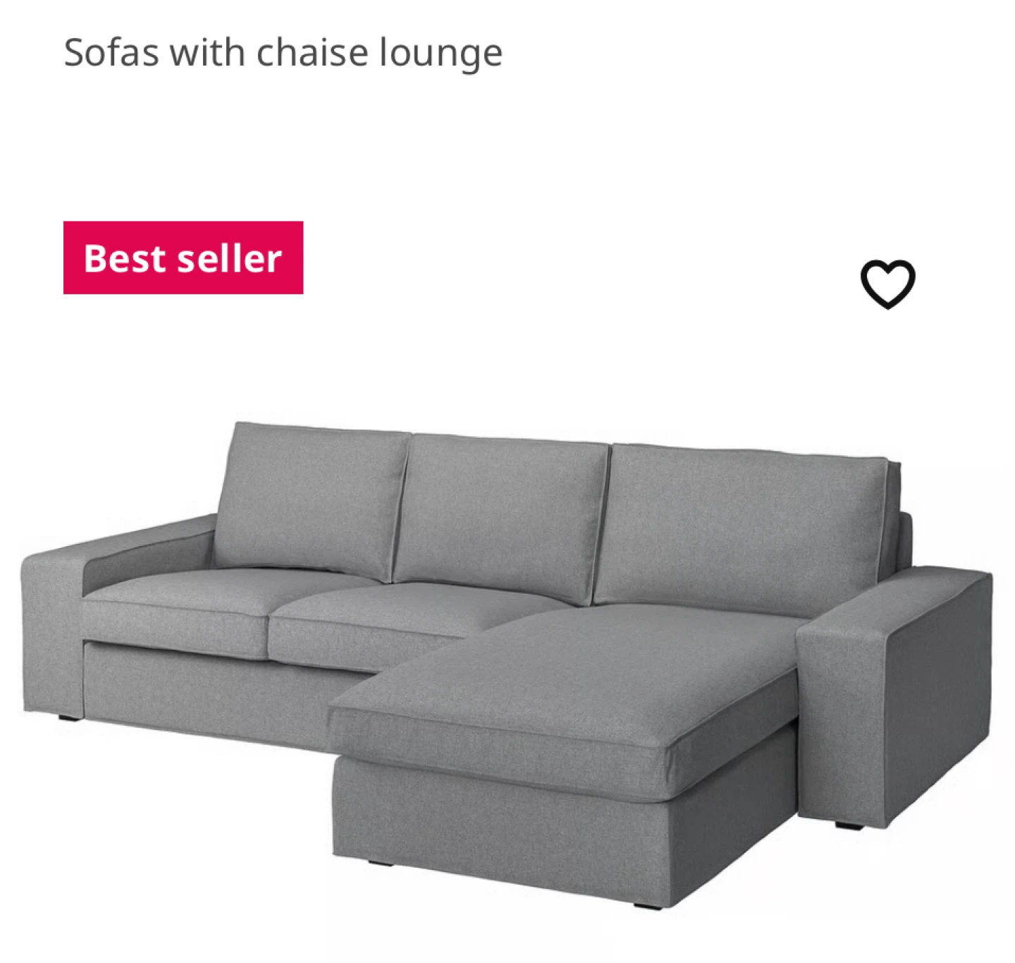 Grey 2-Seater Sofa with Chaise Lounge - photo 5