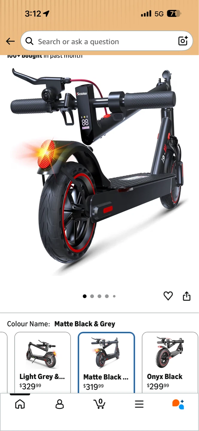 i8L Electric Scooter - Matte Black & Grey