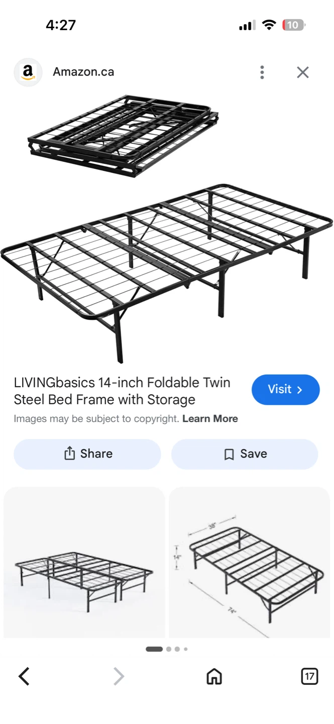 Folding Bed Frame & Twin mattress & bamboo bed sheets - photo 4