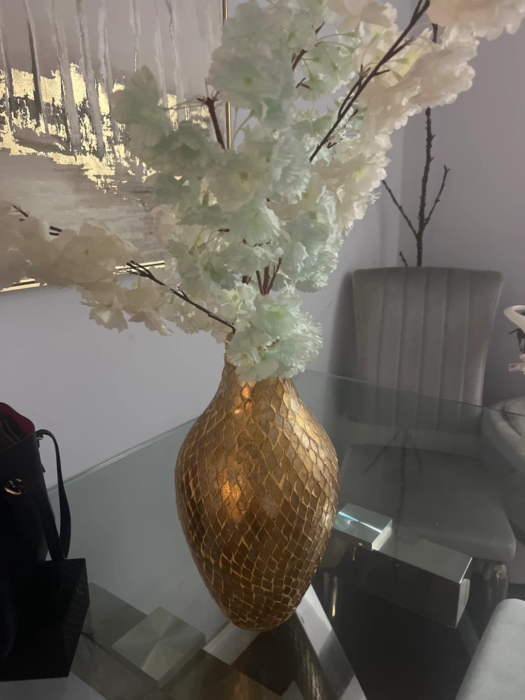 Decorative Vase with Faux Flowers