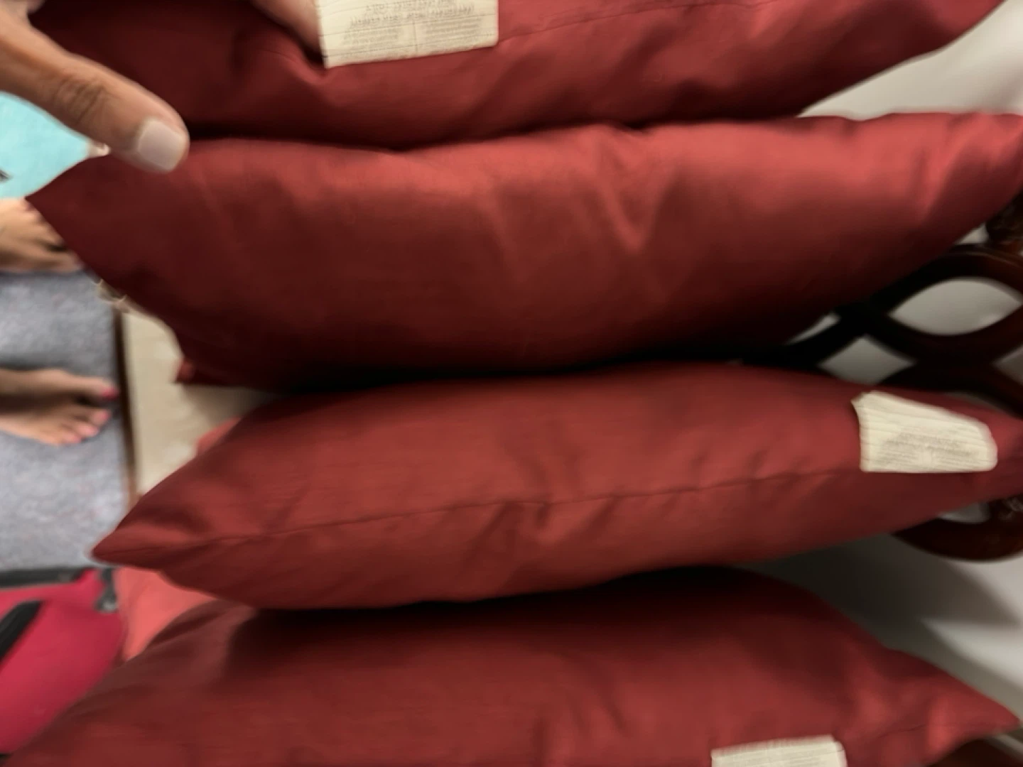 Set of 4 Red Throw Pillows