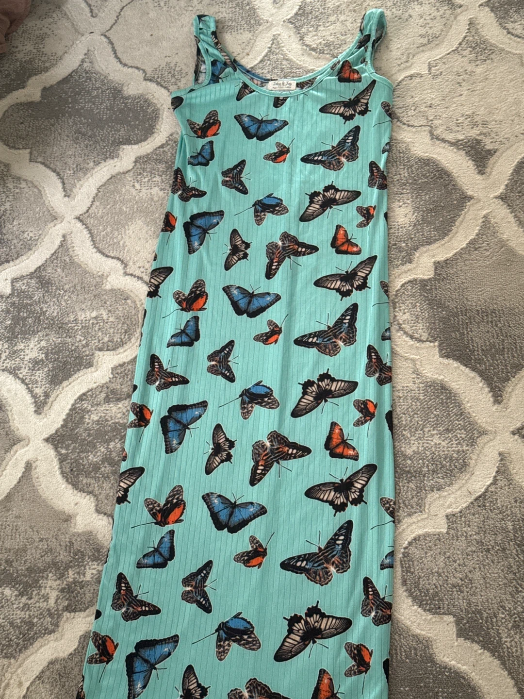 Jolie & Joy Butterfly Print Ribbed Maxi Dress - photo 4
