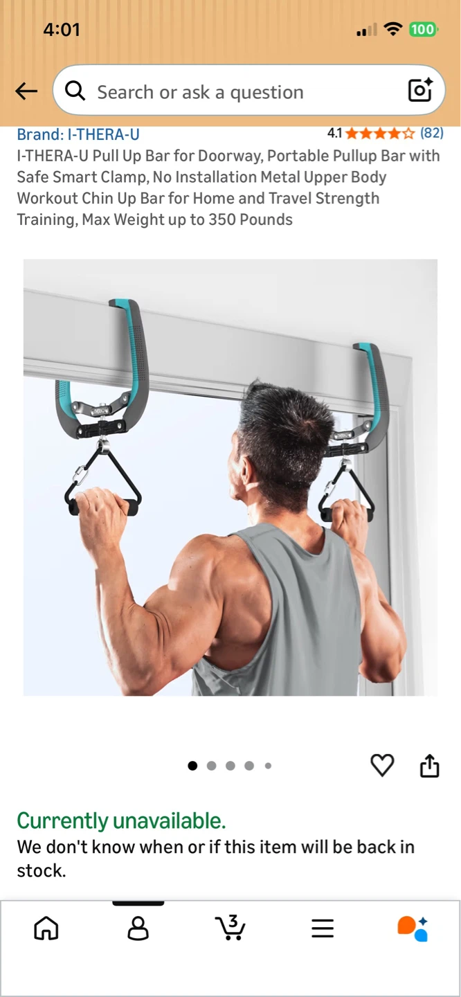I-THERA-U Pull Up Bar for Doorway - photo 3