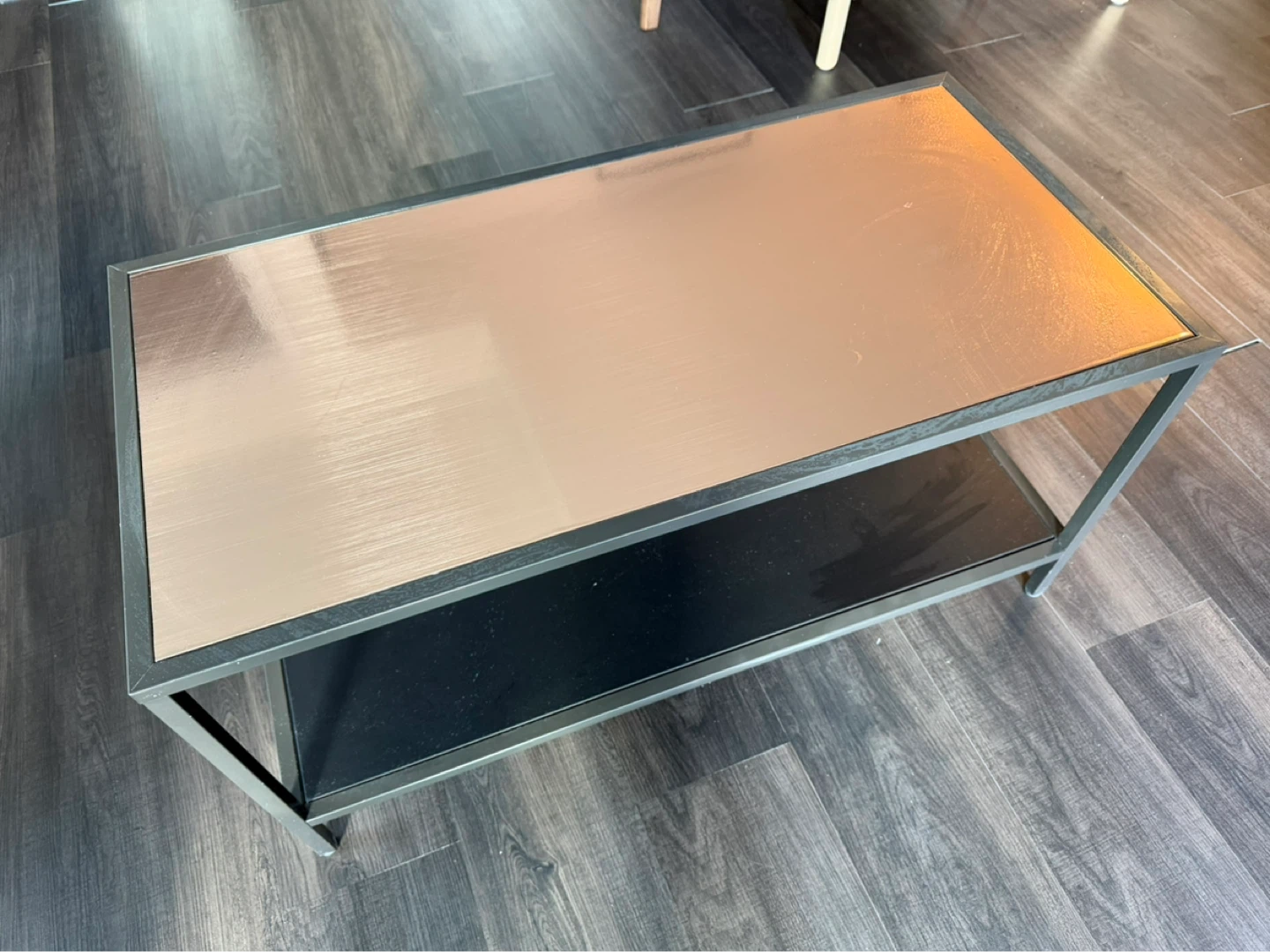 Modern Coffee Table - Rose Gold & Black