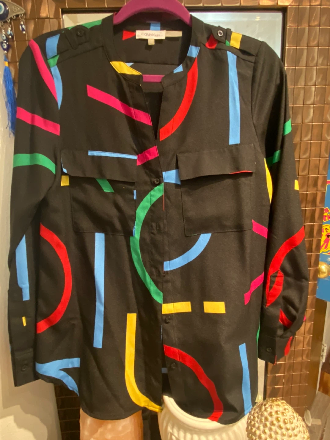 Women, Calvin Klein blouse button-down