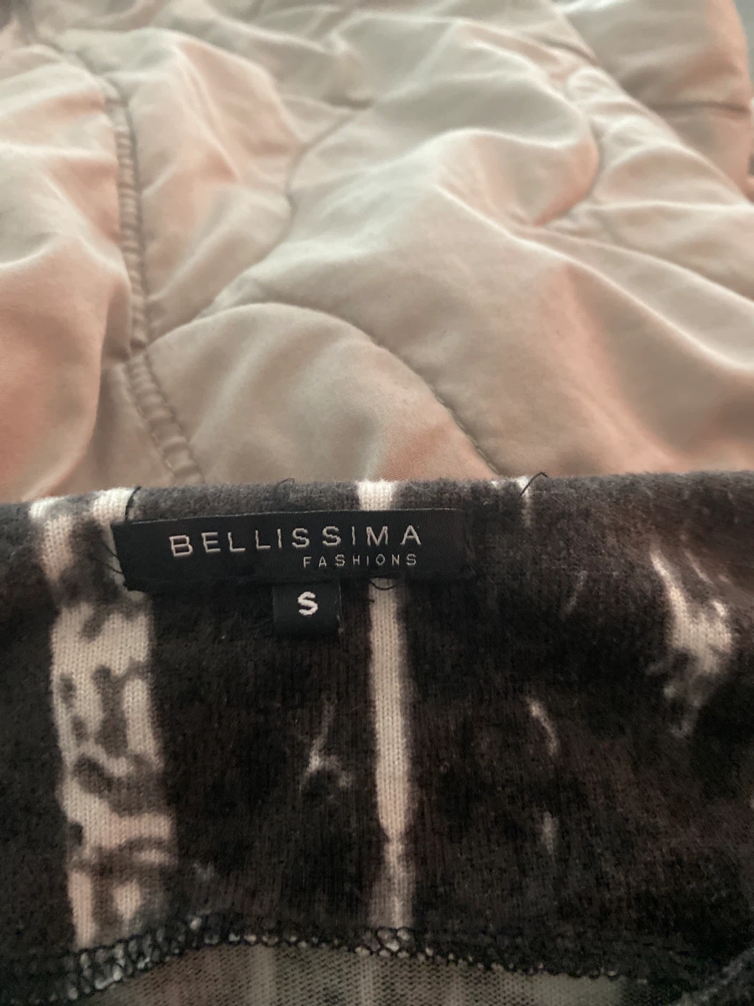 Bellissima Fashions Black & White Tie-Dye Top - Size S