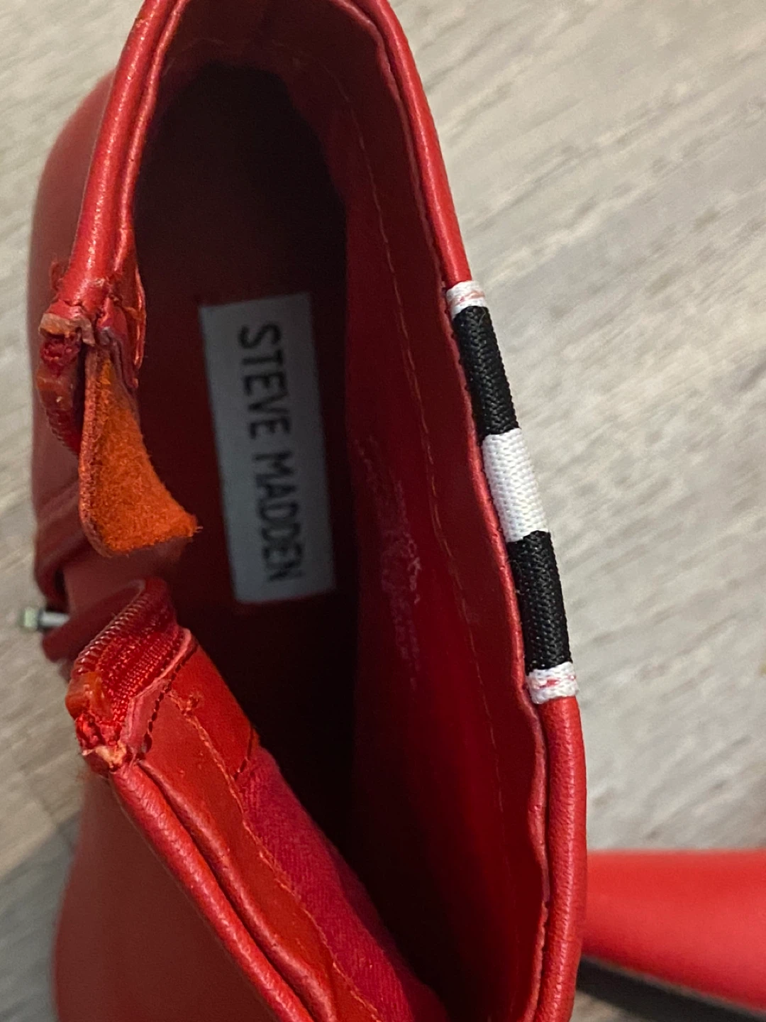Steve Madden women’s stiletto booties red black &white - photo 3