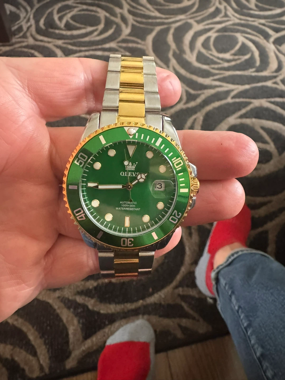 Olevs Men’s Automatic Green Dial Watch - photo 2