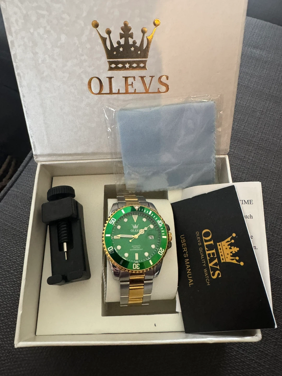 Olevs Men’s Automatic Green Dial Watch - photo 3