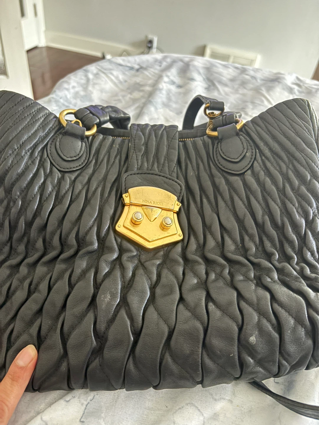 Nina Ricci Black Leather Shoulder Bag