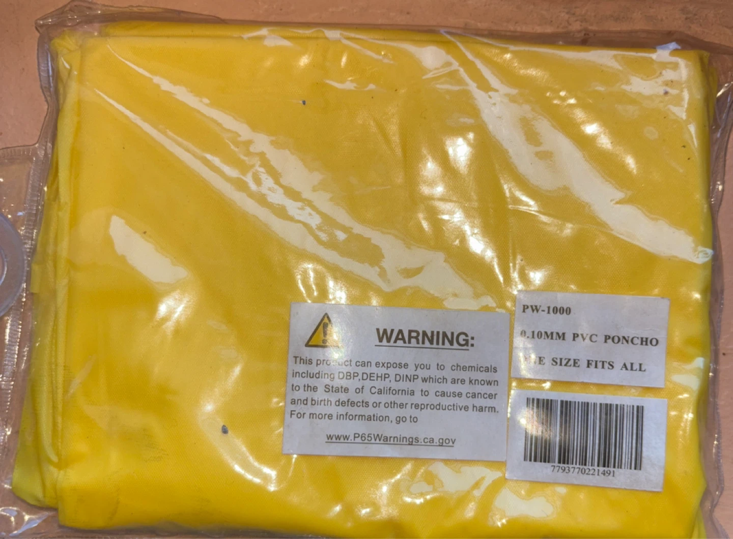 Yellow PVC Poncho