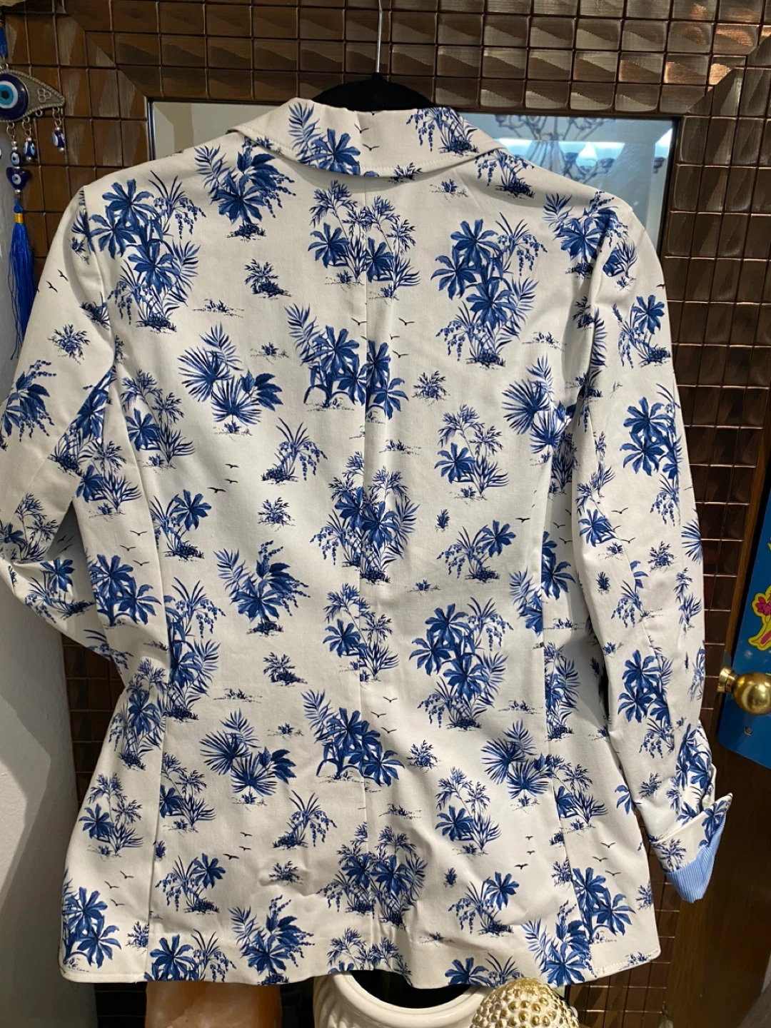 Tommy Hilfiger white blazer with blue flowers - photo 2
