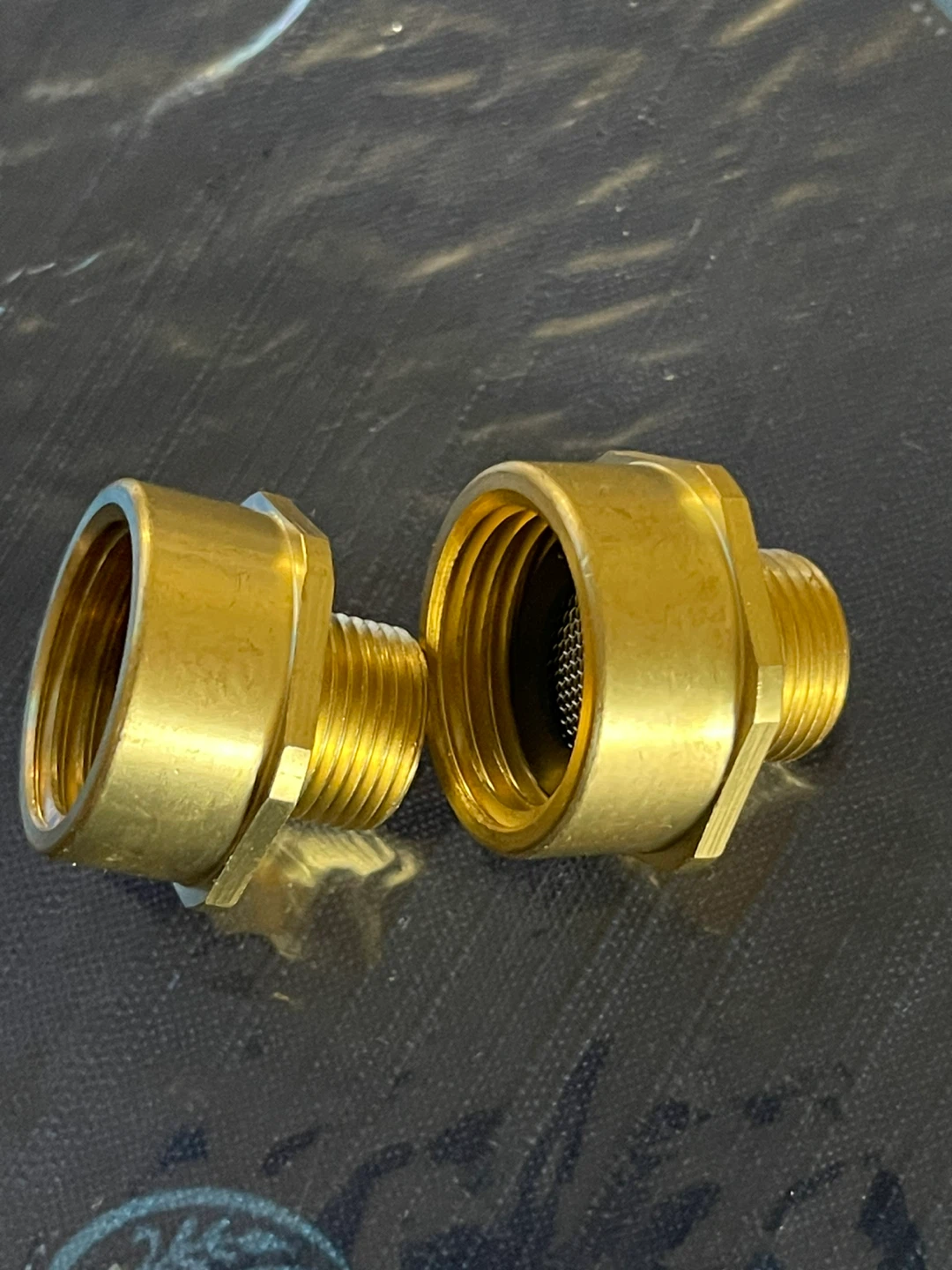 Brass NPT 1/2" Male to G 1/2" Female Adapter Fittings (Set of 2) - photo 5