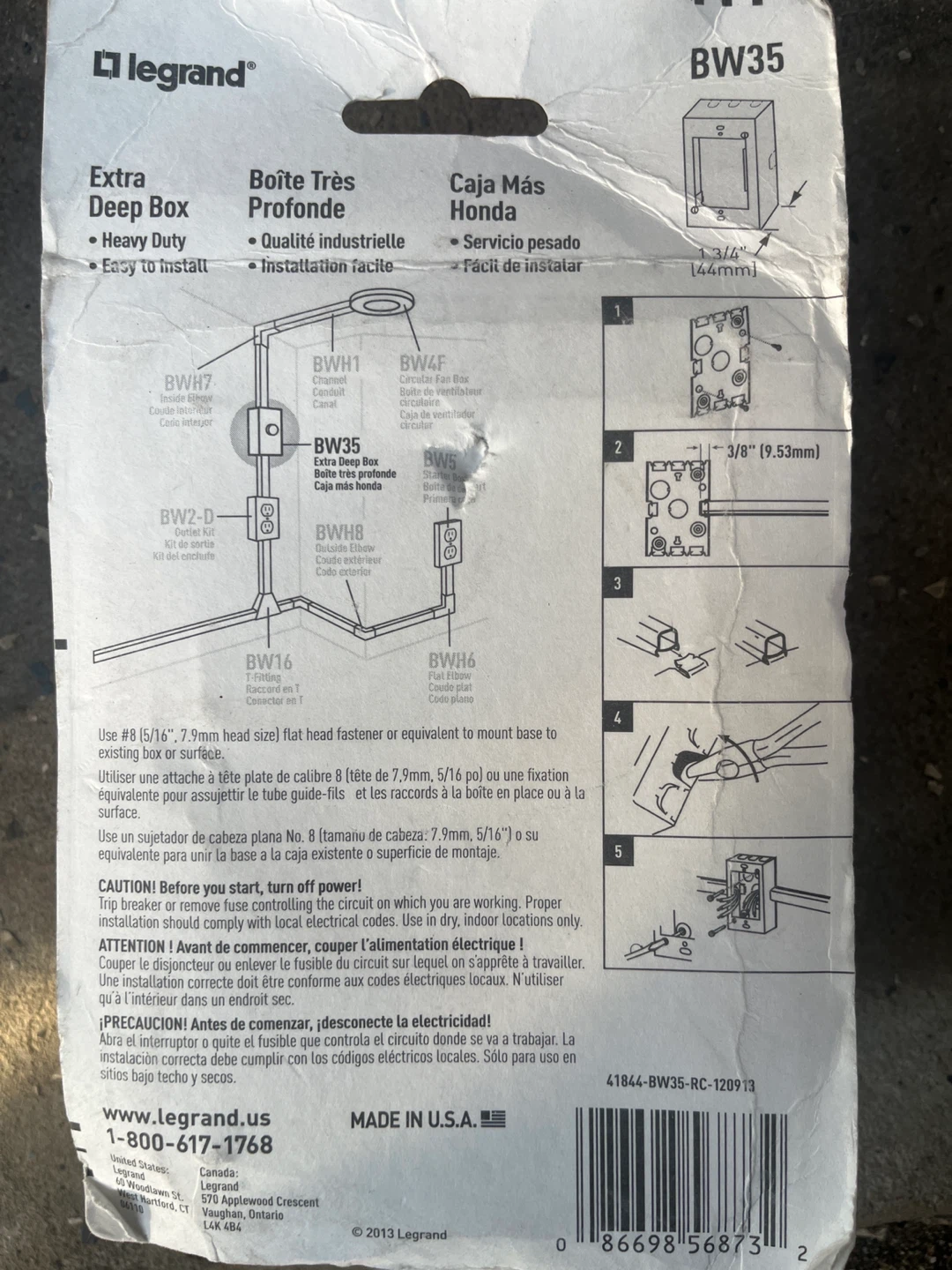 Legrand Wiremold BW35 Extra Deep Box - photo 2
