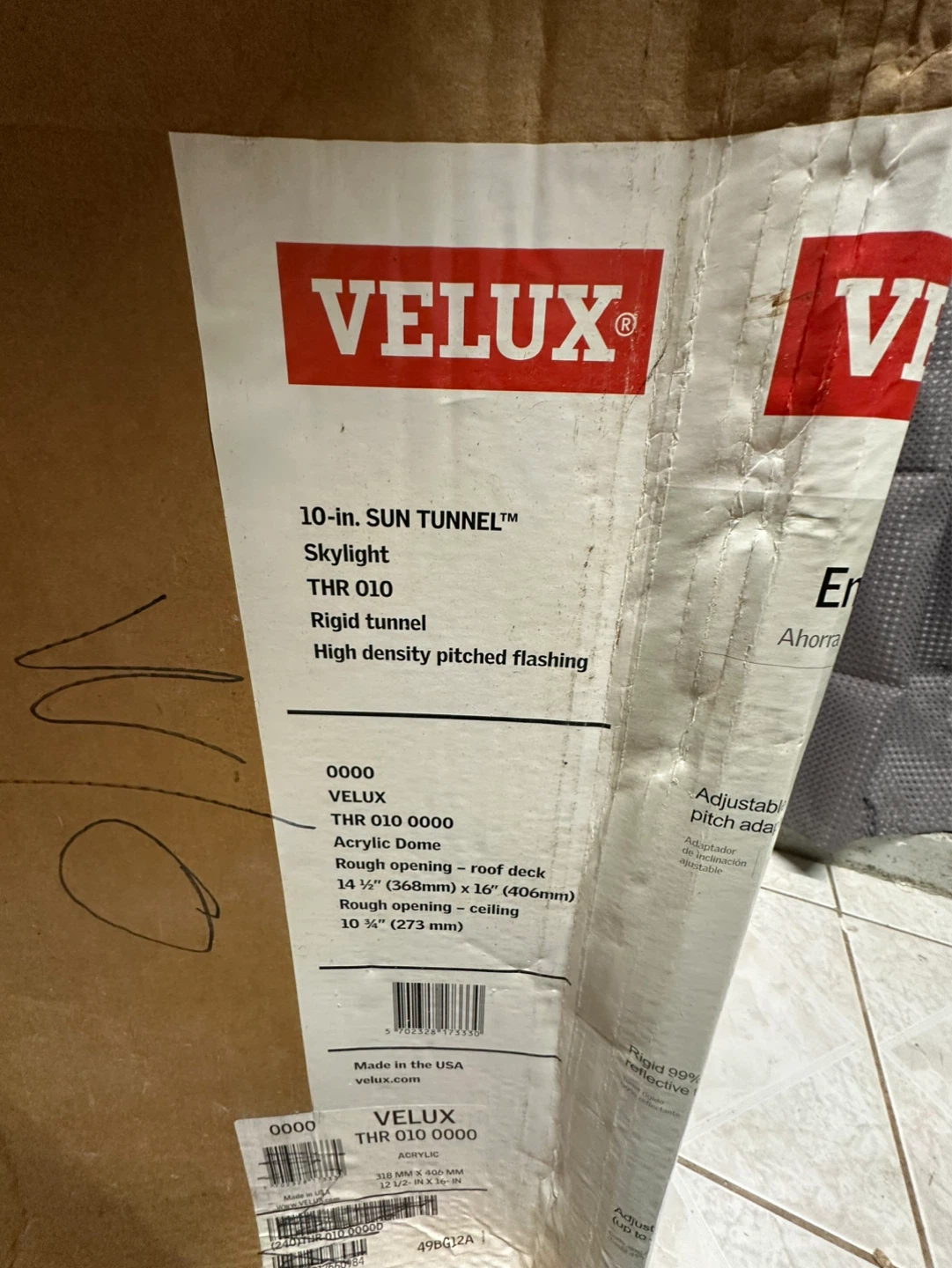 VELUX 10-in. SUN TUNNEL Skylight THR 010 Rigid Tunnel - photo 3