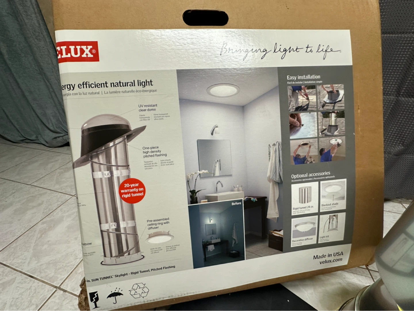VELUX 10-in. SUN TUNNEL Skylight THR 010 Rigid Tunnel - photo 2