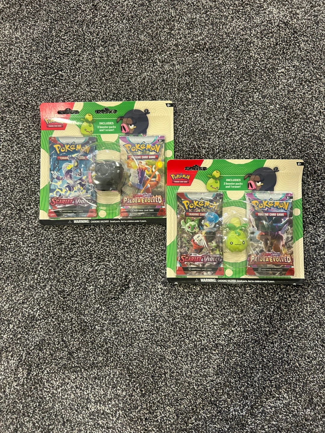 Pokemon Trading Card Game Booster Packs with Erasers
