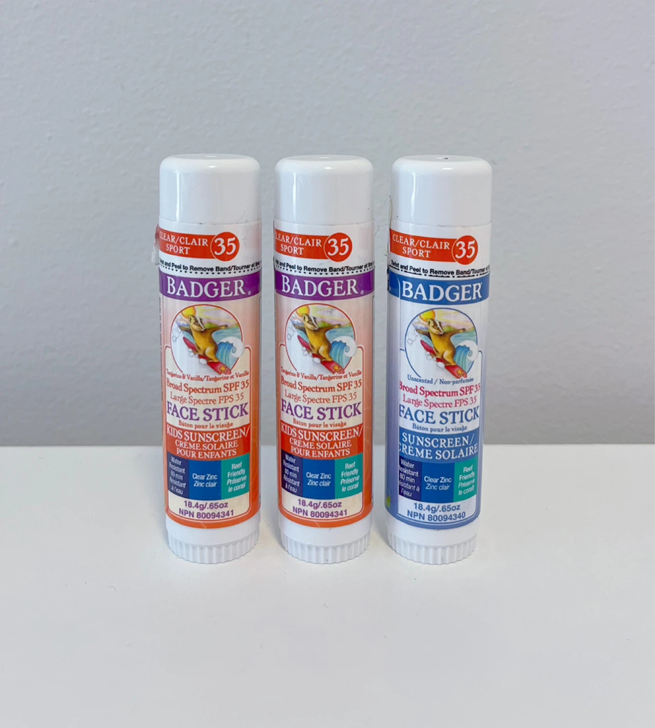 Brand New Badger Face Stick SPF 35 - 3 Pack