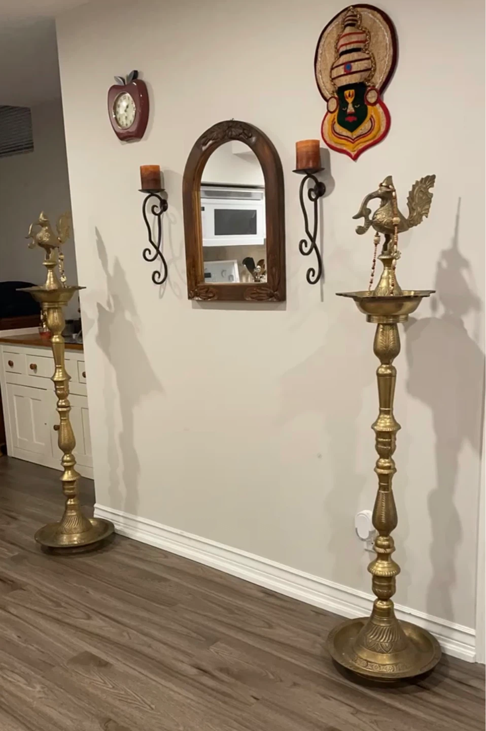 Brass Peacock Diya Floor Lamp/ Oil lamps