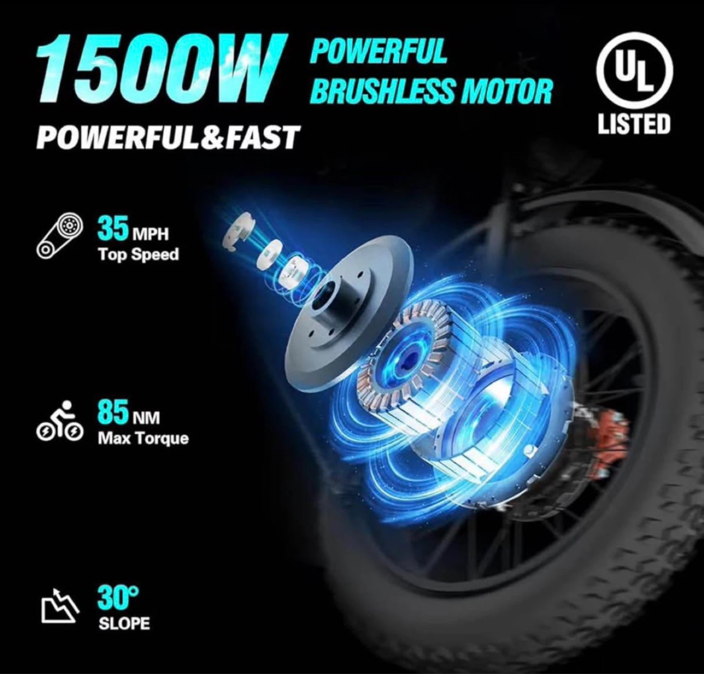 Ridestar Electric Fat Tire Bike - 20" x 4.0" Tires, 1500W Motor - photo 4