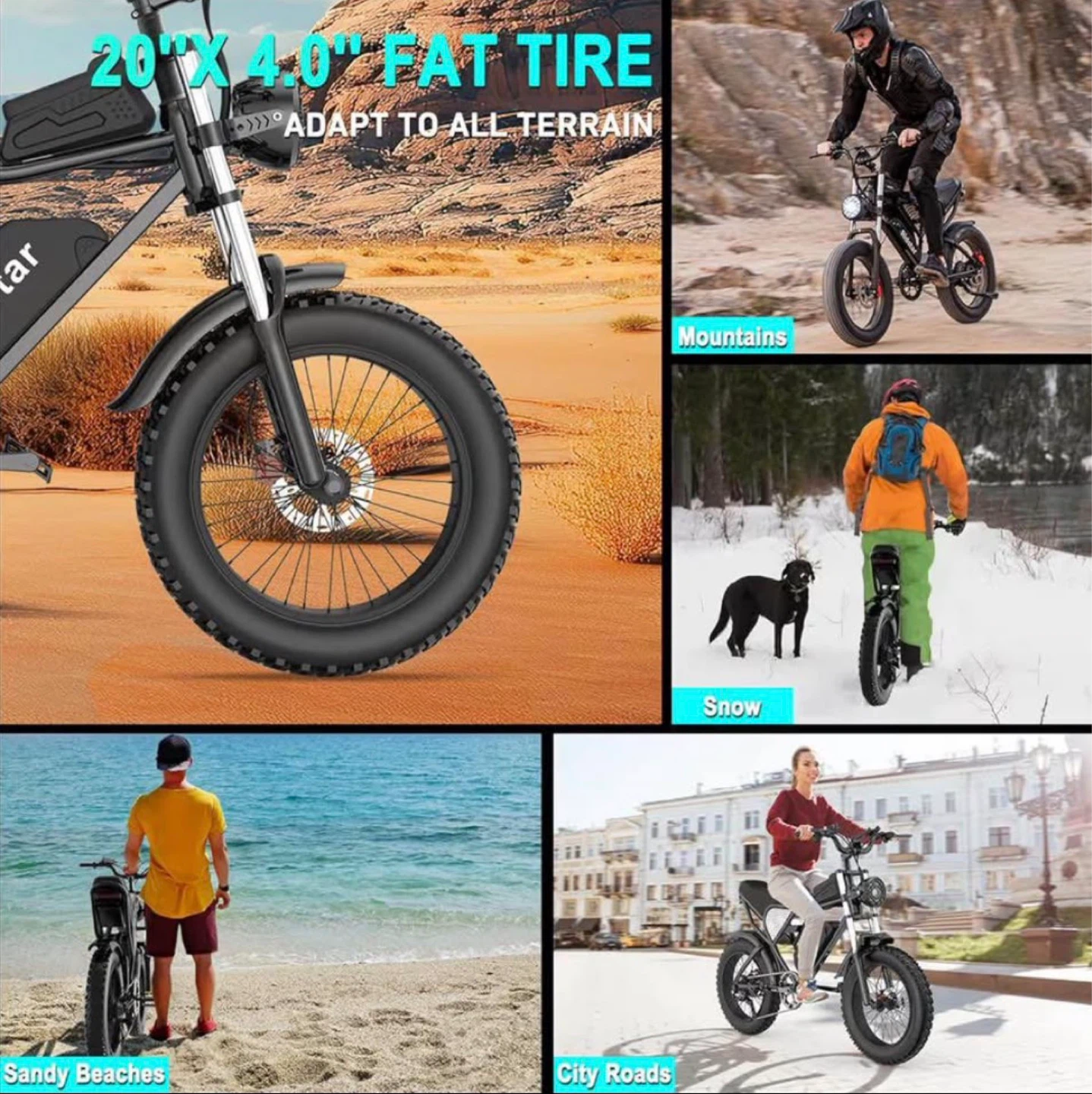 Ridestar Electric Fat Tire Bike - 20" x 4.0" Tires, 1500W Motor - photo 3