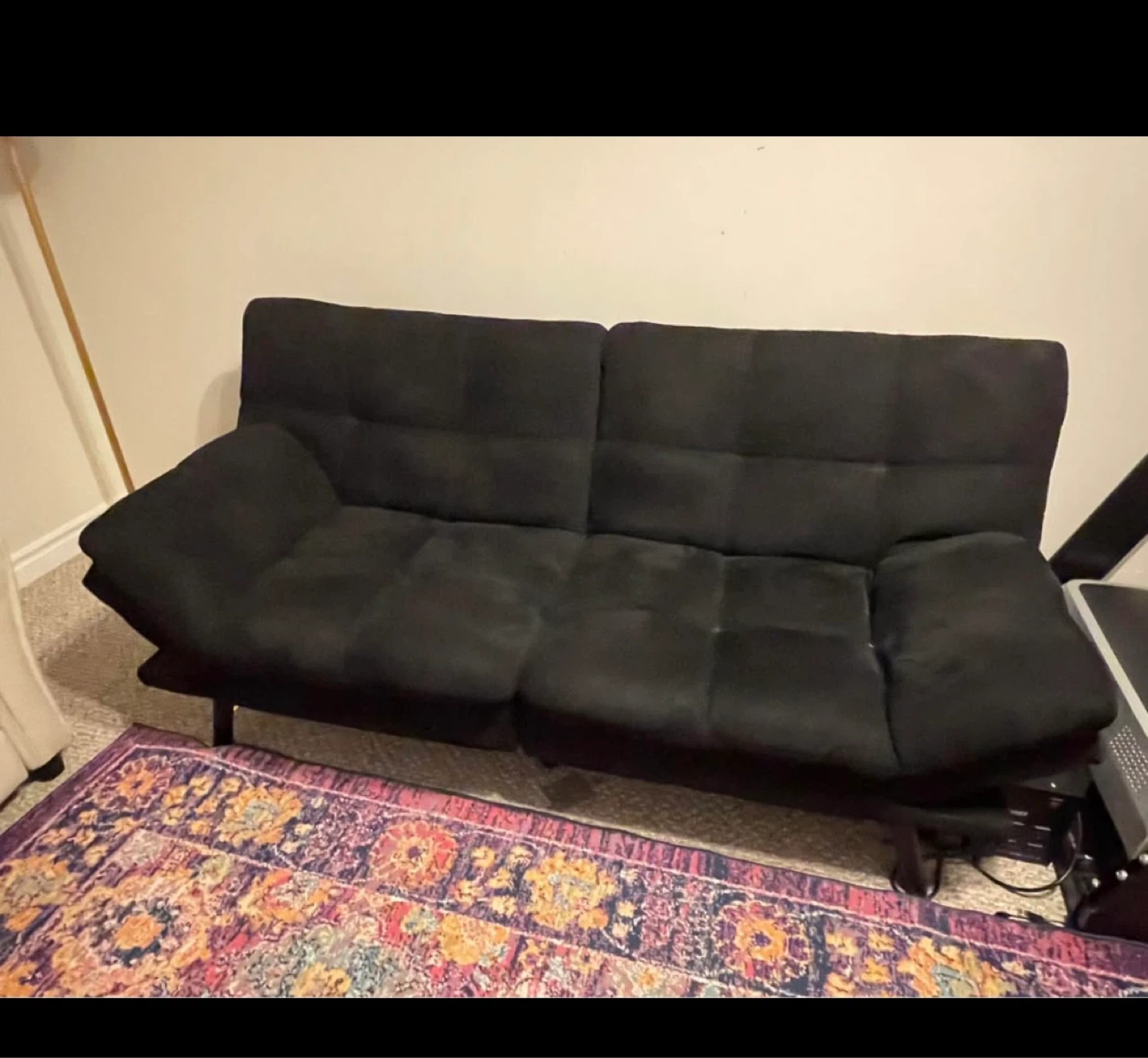 Black Futon Couch -Moving out Sale