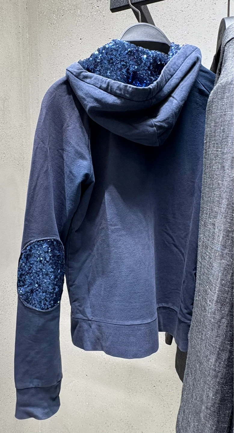 Blue Sequin Patch Hoodie - photo 5