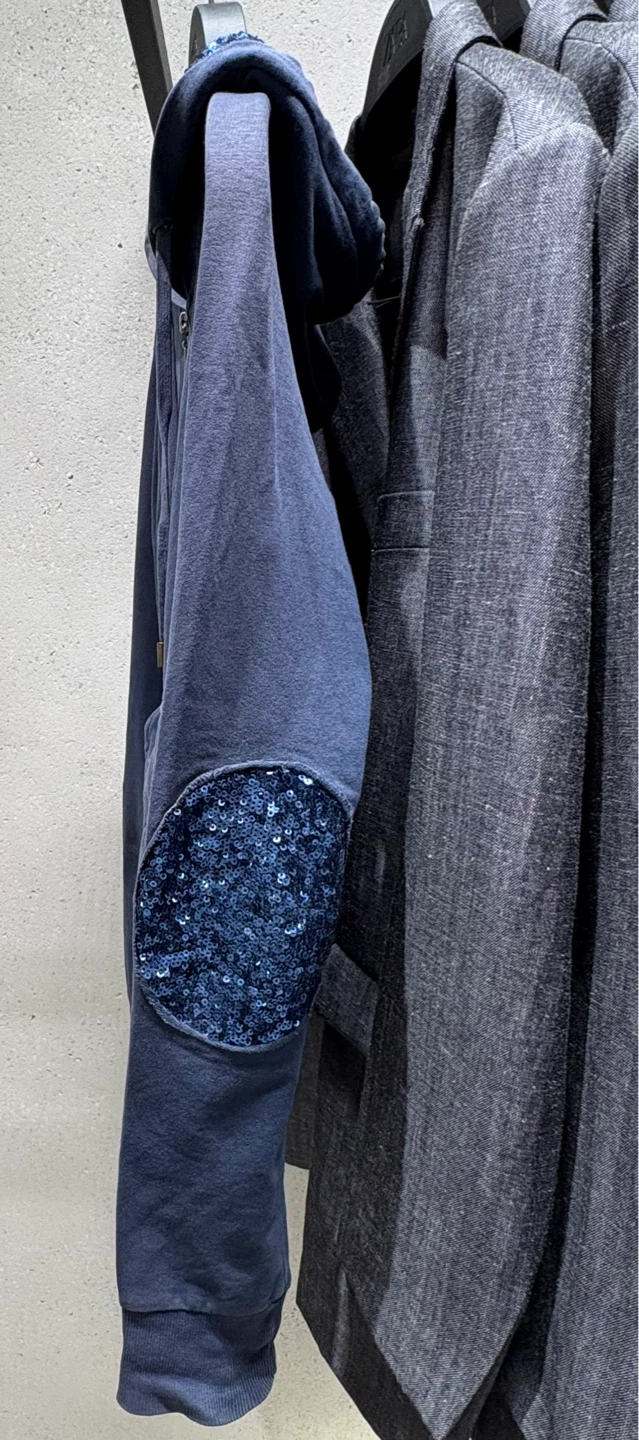 Blue Sequin Patch Hoodie - photo 4