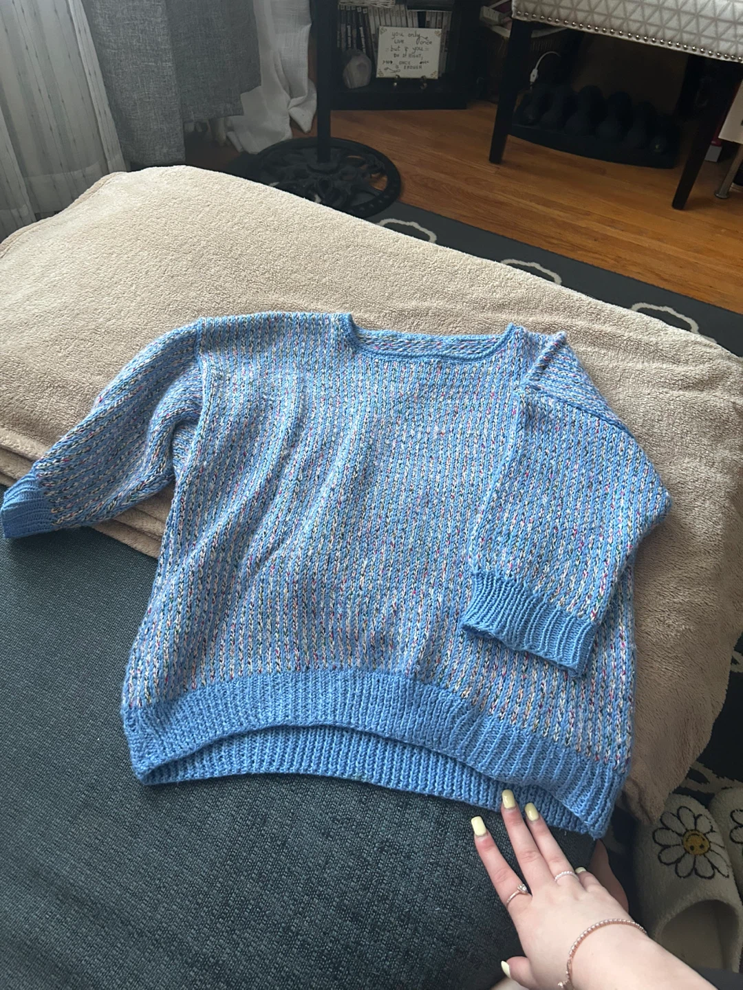 Blue Marled Knit Sweater #freecycle